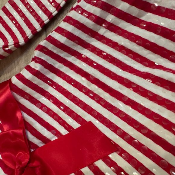 BONNIE BABY GIRLS 24 MONTH CANDY CANE STRIPE RED WHITE CHRISTMAS DRESS - Picture 3 of 7